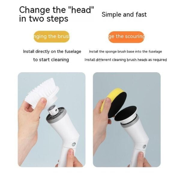 Power Scrub Electric Cleaning Brush Multifunctional Electric Cleaning Brush in use White Electric Cleaning Brush with Type-C charging interface