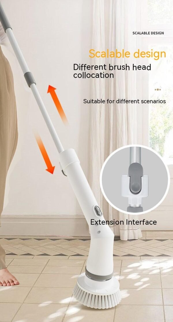 Power Scrub Electric Cleaning Brush Multifunctional Electric Cleaning Brush in use White Electric Cleaning Brush with Type-C charging interface