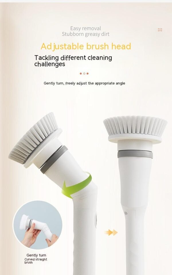 Power Scrub Electric Cleaning Brush Multifunctional Electric Cleaning Brush in use White Electric Cleaning Brush with Type-C charging interface